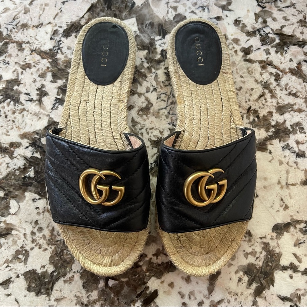 Gucci GG Espadrille Slide Sandal
